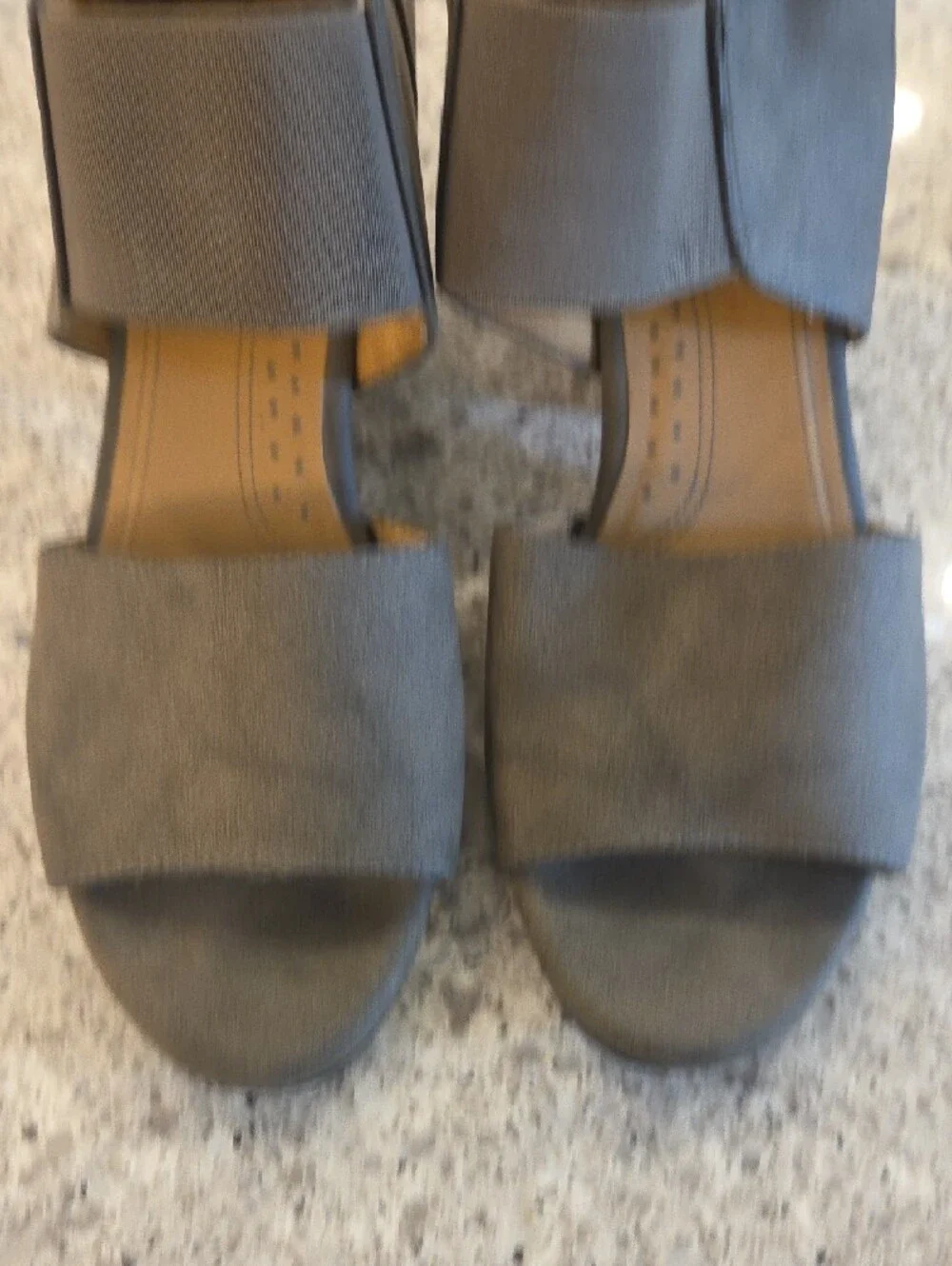 Natural Soul Women’s 10 Gray Open-Toe Block Heel Sandals